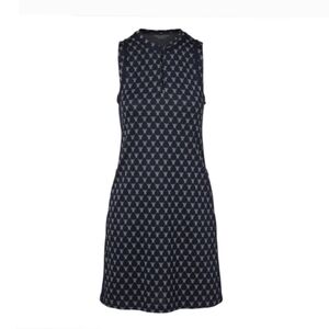 Tory Burch Net-t Sleeveless Track Dress In Tory Navy Net T Jacquard